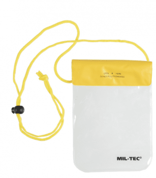 Miltec Yellow 130X200mm Waterproof Neck Wallet Infl.