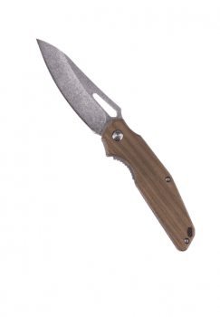 Miltec Wood Folding Knife With Steel Blade