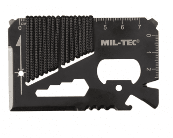 Miltec Black Survival Tool Card Paracord With Case
