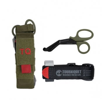 RHINO RESCUE TOURNIQUET W/POUCH W/SCISSORS OD