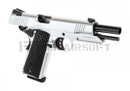 Army Armament M1911 Tactical Full Metal GBB Silver