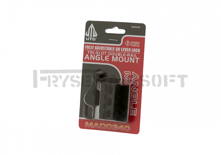 Leapers QD Angle Mount Double Rail 3-Slot Black