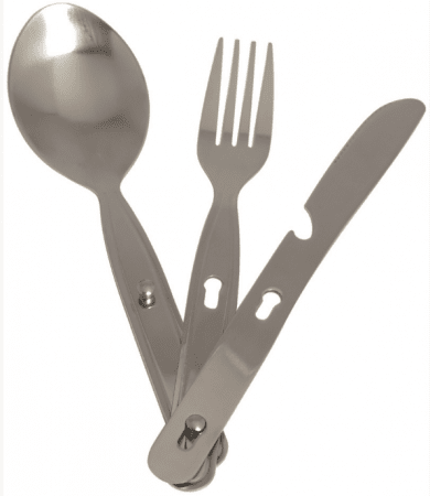 Miltec Camping 3-pcs steel eating utens