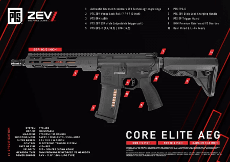 PTS ZEV Core Elite Carbine AEG 14.5