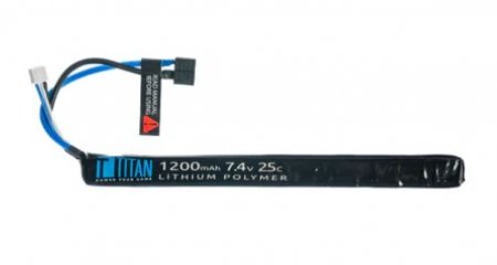 Titan LiPo 1200mAh 7.4v 25C AK Style Stick T- Plug Deans