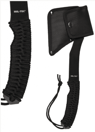 Miltec Black Paracord Axe w. Pouch
